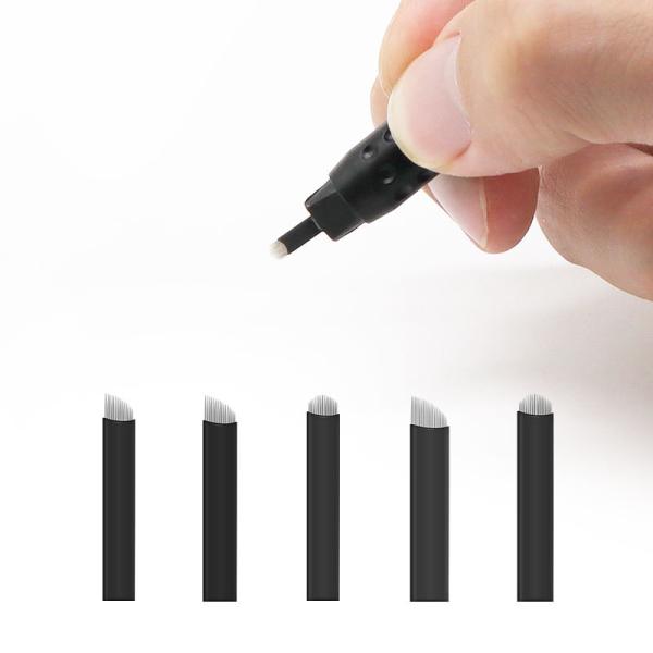 Disposable Microblade Pen with 0.16/0.18/0.20mm Blades and 14F/16F/18F/16U/18U Sizes for Eyebrow Tattoo