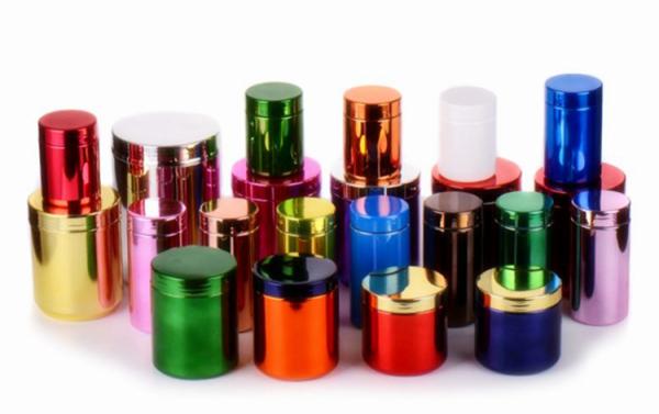 Customized Sports Nutrition Packaging Food Grade Plastic Material Silver Metalized Protein Powder Canister