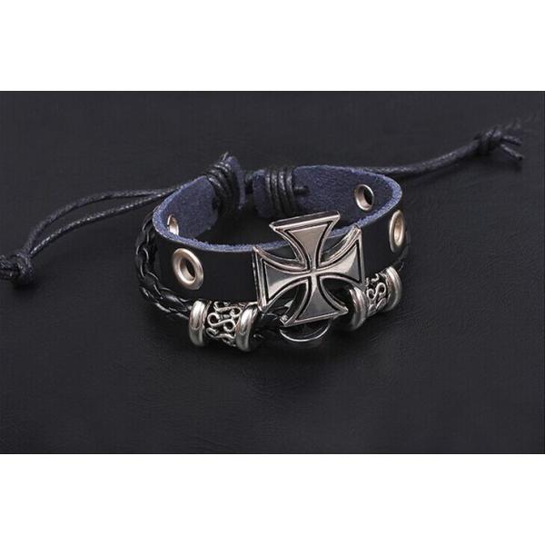 Nimesulide Roman cross personalized leather bracelet hand-woven leather bracelet