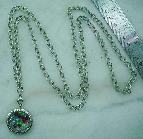 Fashion 316L Stainless Steel Glass Floating Locket Chain GLC015-Threaded Pattern O Chain