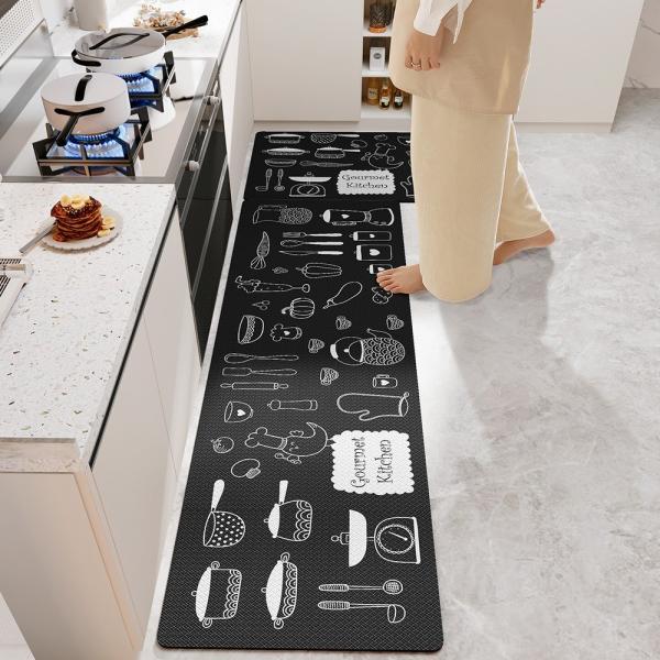 Tapete de cozinha de PVC reversível de espessura média para proteção antiderrapante do piso