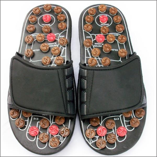 2020 Jade Stone Health Care Healing Acupuncture Shoes Genuine Leather Massage Slipper for Shoes Natural Foot Massage