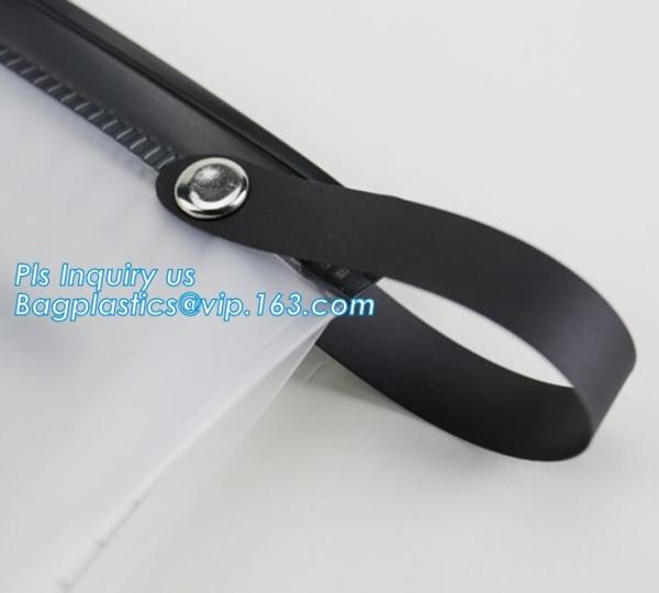 pencil case zipper slider travel cosmet bag, slider zipper clear transparent pvc packaging cosmetic bag, slider lock zip