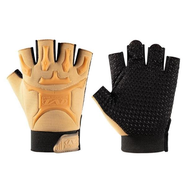 Half Finger Combat Tactical Gloves Khaki Outdoor Hiking Sport Hunting Training Cycling