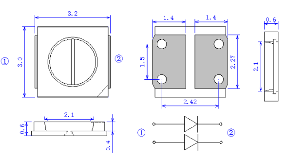 Multi обломок 2w 6v 350ma СИД EMC SMD 3030 цвета для освещает контржурным светом