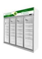 Refrigerador de bebidas de supermercado com porta de vidro transparente