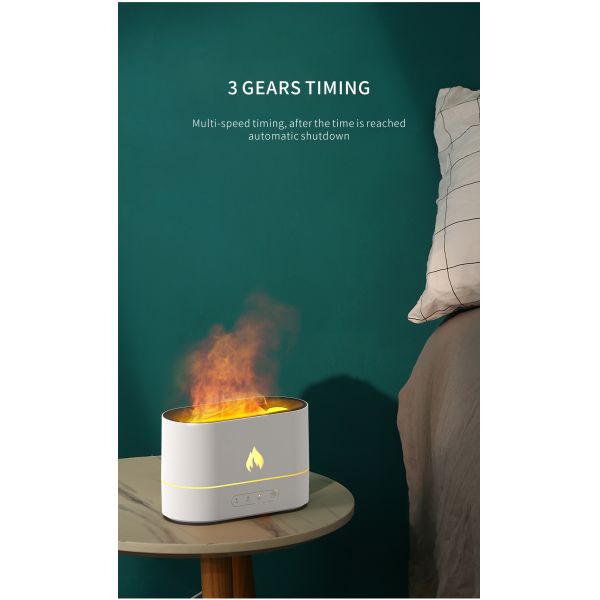 Flame Design Air Humidifier Diffuser 250Ml Aromatherapy Humidifier With Timing Controls