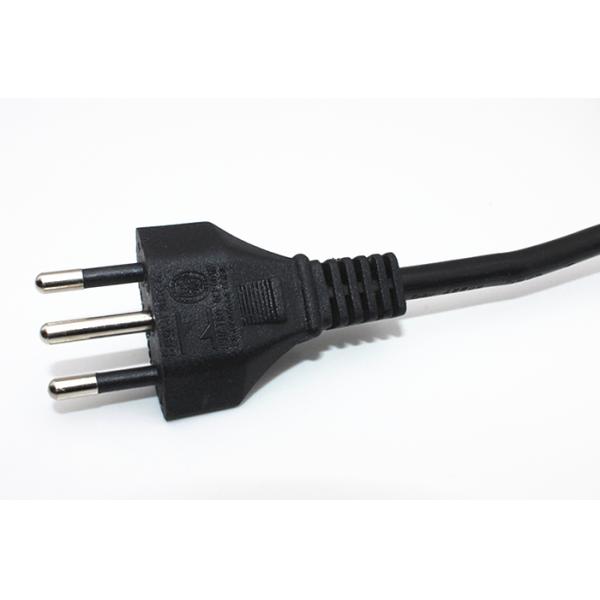 High quality Brazil UC 3 pin power cord  lead cable plug 10A rated  0.5mOEM