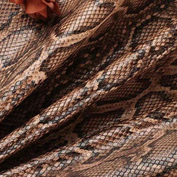 PU Snakeskin Grain Pattern Heat Transfer Film Printing Synthetic Leather Handbag Shoes Wallet Decorate Belt Faux Leather Fabric