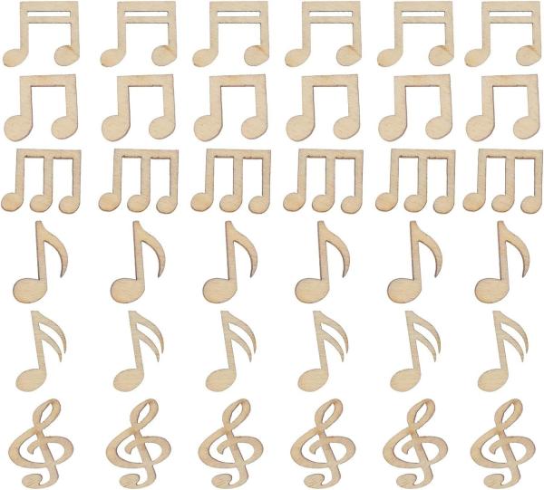 Wooden Music Note Mixed Decorative Note Wood Slices for Concert Wedding Christmas Party Home Decorations
