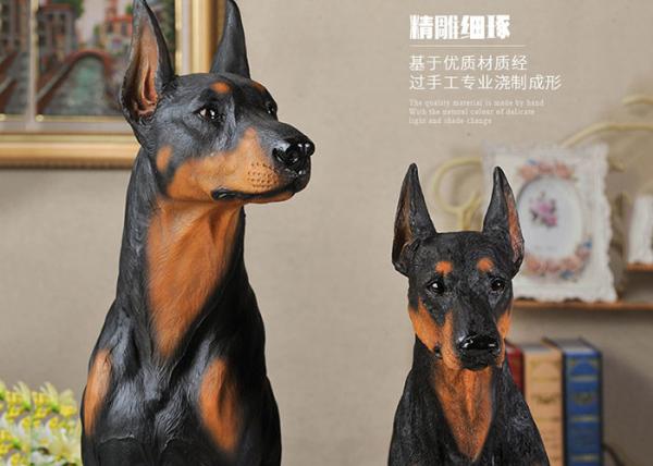 Resin Material Simulation Dog For Garden Decoration / Home Security