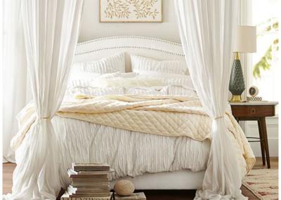 Velvet / Cotton Machine Quilting Twin Size Bedding Sets Comfortable 3pcs