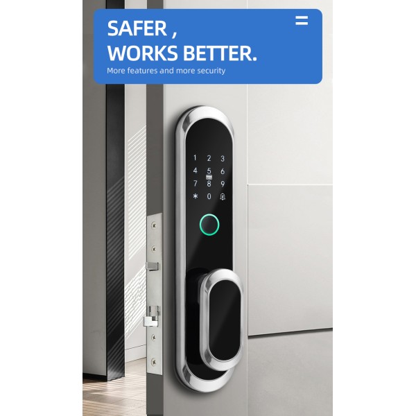 304 Stainless Steel Fully Automatic Intelligent Lock TUYA Wifi Application Biometric Digital Keyboard Fingerprint Door Lock
