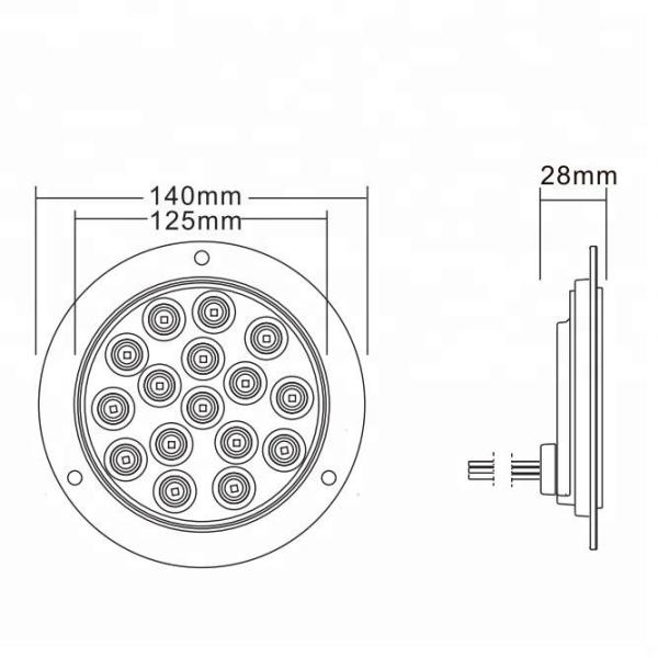 ISO9001 American Truck Parts 16pcs 0.2w Led  Truck Led Tail Lamp