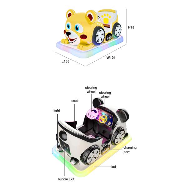 5km/h Animal Kids Bumper Car Amusement Park Electric Car With Blowing Bubble