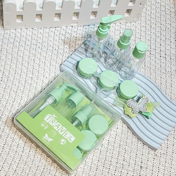 Juego de artículos de tocador de viaje de 7 piezas Botella personal Tapa de rosca Plástico portátil Spray