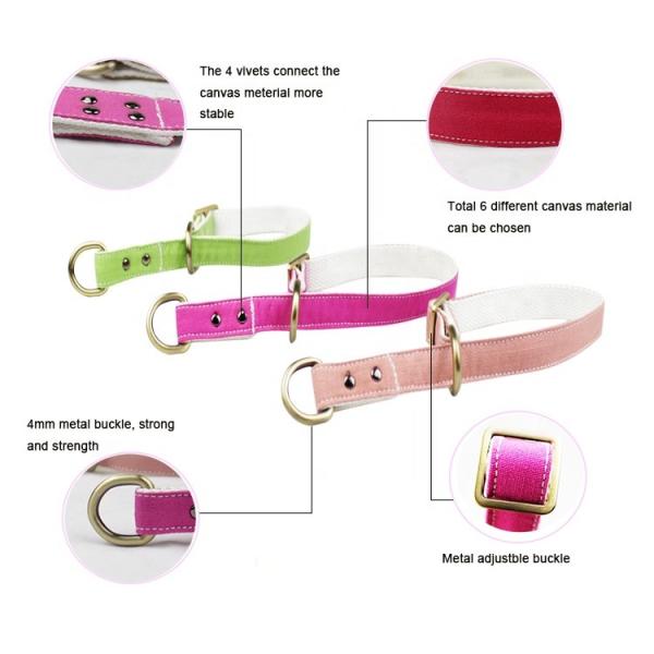 C506 Wholesale Canvas Adjustable Sublimation Dog Collars and Leads,  Dog Collar Making Supplies