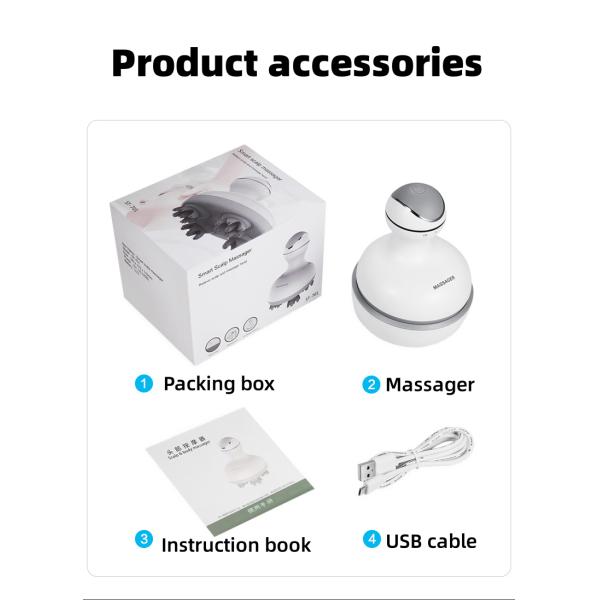 Customized Logo Availabled Mini Handheld Vibrating Body Massager Device for Head Massage Area in White Appearance