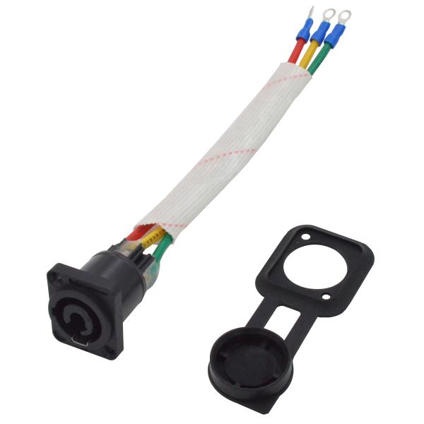 Black IP65 Female Powercon Connector 3 Pin LED Outdoor Use 250V/20A Chassis Connector