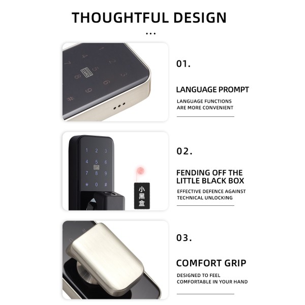 YAGU Smart Door Lock With TTLock APP or Tuya APP Remote Control Password Door Lock With WIFI or BLE
