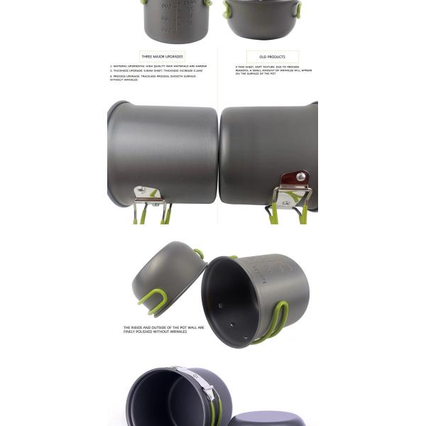 Бак титана на открытом воздухе располагаясь лагерем и Cookware набора 2PCS лотков располагаясь лагерем