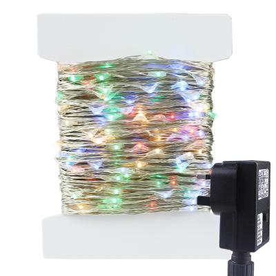 Multicolor DC 3V Copper Wire Lights 10m Length Plug In Outdoor String Lights