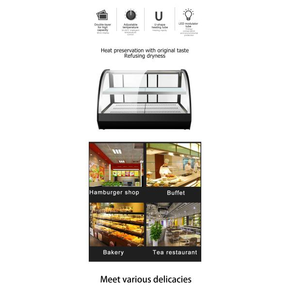 Temperature-Regulated 2 Layers Electric Food Warmer Display for Commercial Kitchens