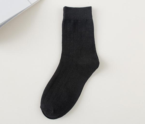 Plain Color Thermal Trendy Mens Socks Cotton Comfortable Knitting For Business Men