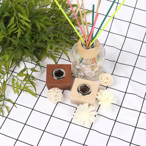 Square Reed Diffuser Cap Wooden Perfume Bottle Lid 28 25 Thread