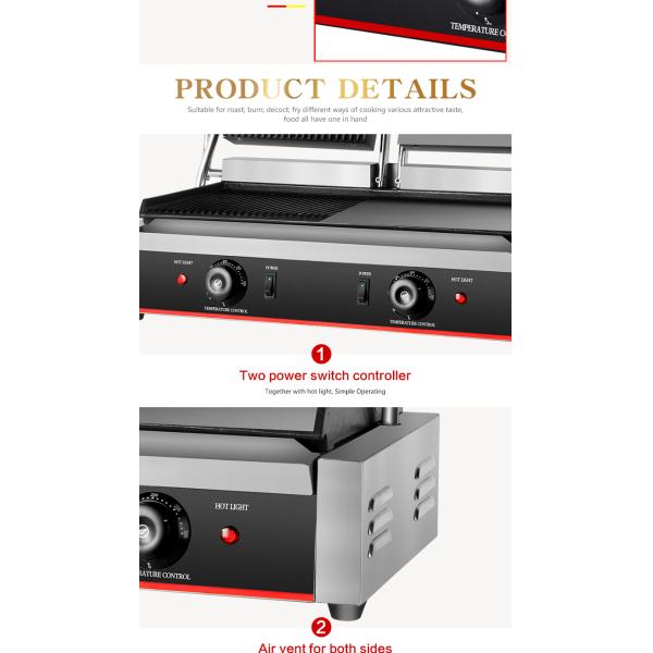 Электрическая контактная гриль не прилипающая поверхность и 1/2 канавки для требований клиента