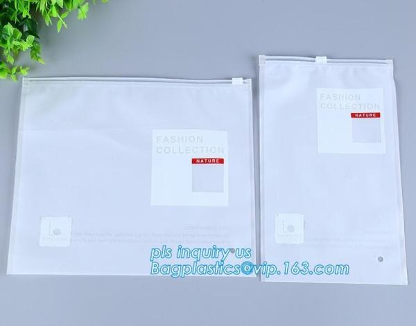 EVA Plastic Promotional Gift Packaging Bag Slider Zipper Bags With Ring Holder, PVC zipper bag for invoice bill bag penc