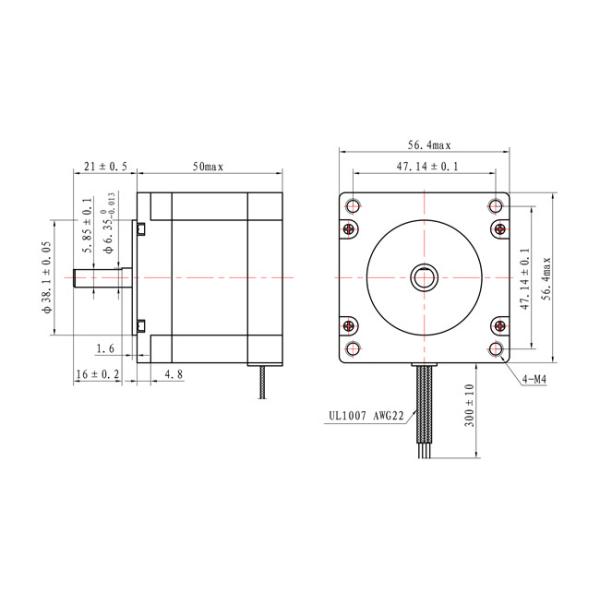 мотор 0.7A 0.9N 57*57*50mm NEME 23 шагая с машиной CNC