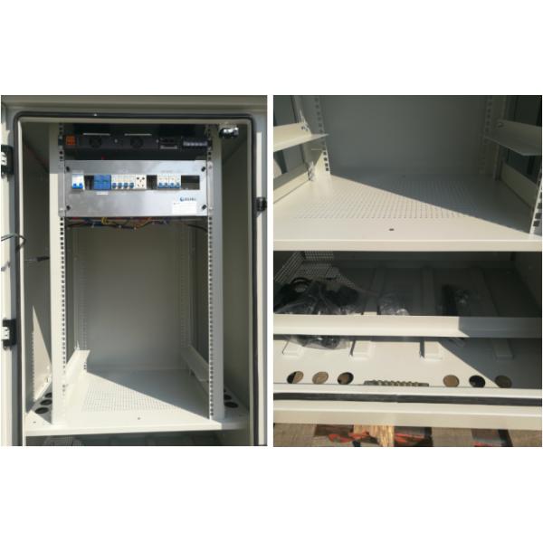 Gabinete al aire libre de acero galvanizado de UPS de la batería del recinto del soporte de poste con el aire acondicionado de DC