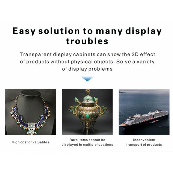55 inch Custom Transparent LCD Showcase Price 3D HD Display Digital Interactive Stereoscopic Projection Display Cabinet
