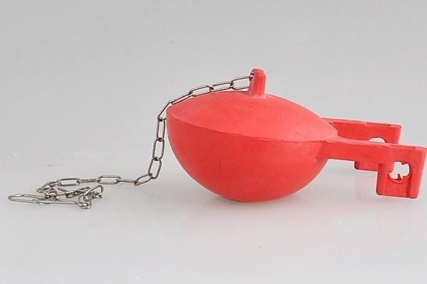Red Toilet Tank Flapper Replacement , Toilet Chain And Flapper Strong Fall Type Flush Mode