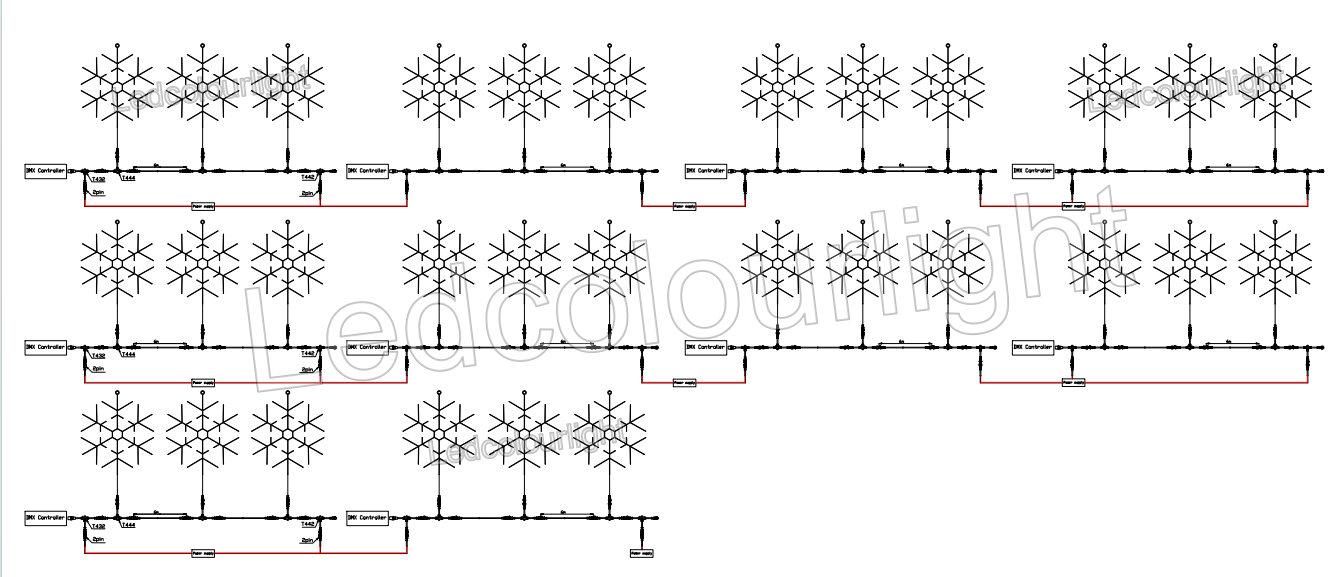 IP65 Waterproof DMX512 RGB LED Snowflake Light for Christmas Outdoor Decoration