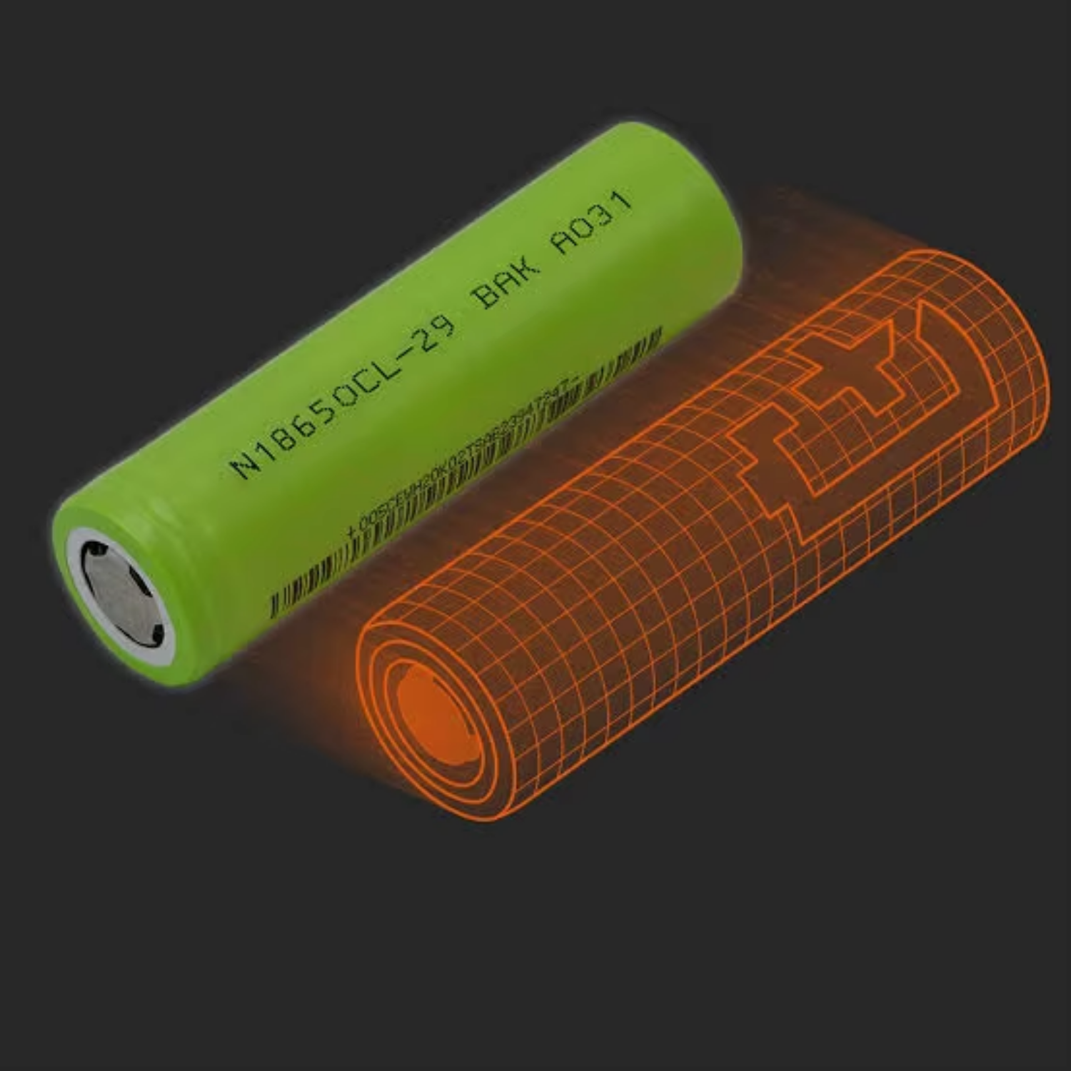 BAK 18650 Lithium Ion Battery Cell 2900mAh Capacity 1000 Cycles Wide Temperature Range