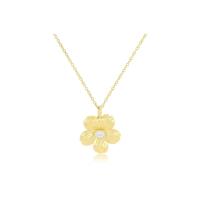 925 Sterling Silver Material Type Gold Plated Dainty Cherry Blossom Flower Pendants