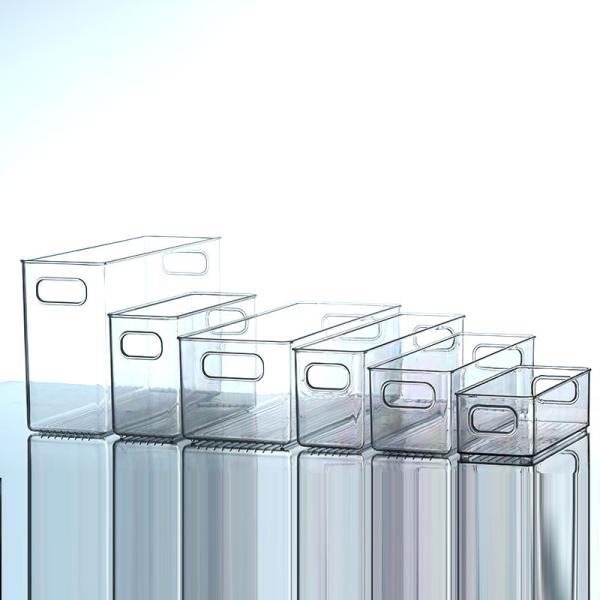 Clear Stackable Storage Bins With Lids, Large Plastic Containers With Handle For Pantry Organizer And Storage,Perfect For Bathroom,Cabinet,Kitchen,Fridge,Closet Organization