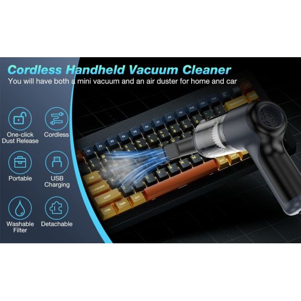 Portable Handheld Car Vacuum Cleaner 5500Pa Portable Mini Vacuum With Dual Mode