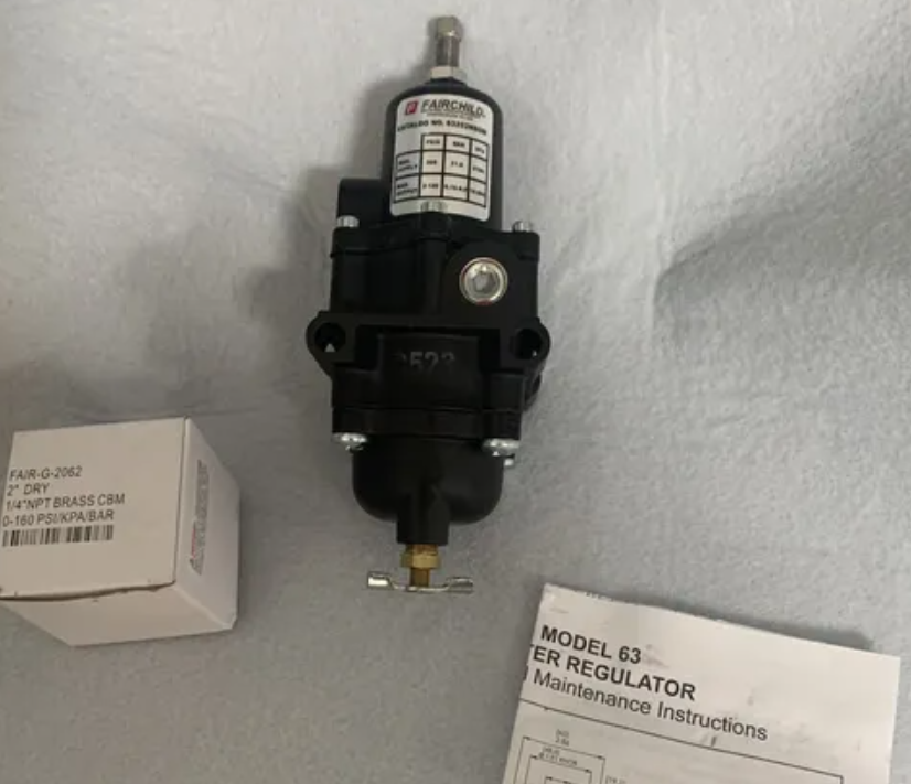 Fairchild 1/4NPT Female Pressure Conn, Air Pressure Filter Regulator Valve P/N 63252NS 63252NSGM , 2-120 PSIG Adjustable Range