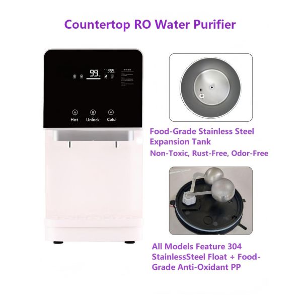 UV Sterilization Desktop RO Hot Water Dispenser With 2L Tank / Touch Screen Control
