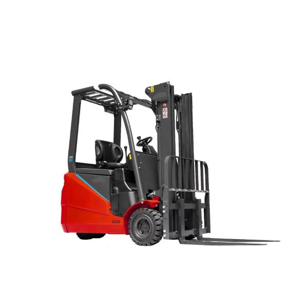 Solid Tire 3 Wheel Electric Forklift 1.2 Ton With 3 Level Lift Mast And Built-In Charger