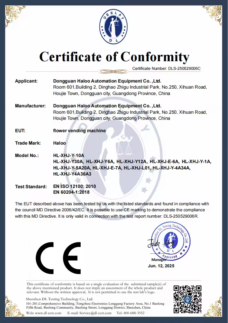 Automatic Refrigerated Flower Vending Machine with touchscreen & galvanized sheet  | Smart Bouquet Dispenser for Malls and Airports