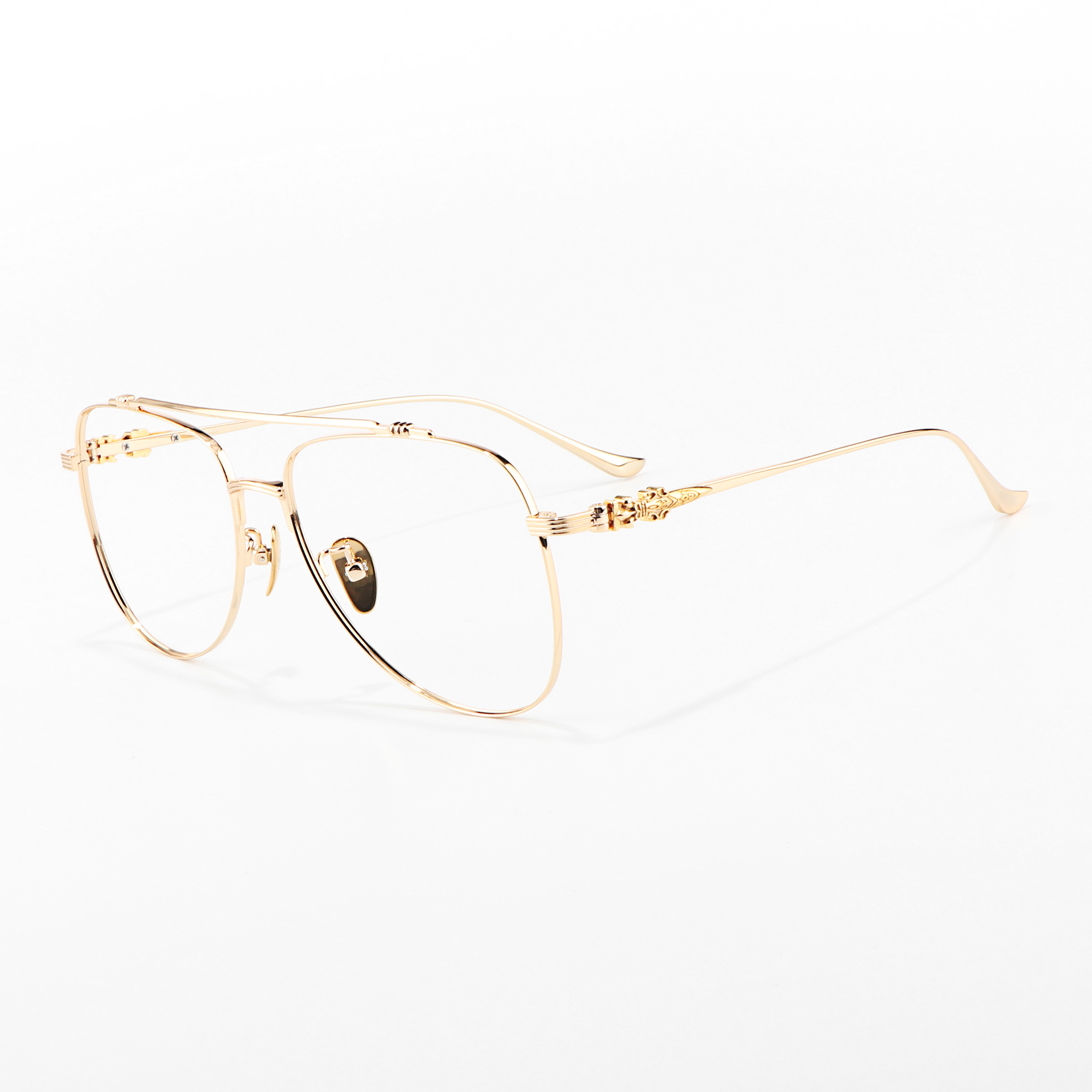 China Light Luxury Celebrity Dual Beam Black Gold Silver Gun Color Optical Reading Men's Female Wholesale Glasses Order Online
