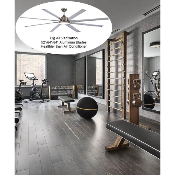 Ventilador de refrigeração de ar 84 polegadas Inverter sem escova de alumínio lâmina Ventilador de teto para ginásio