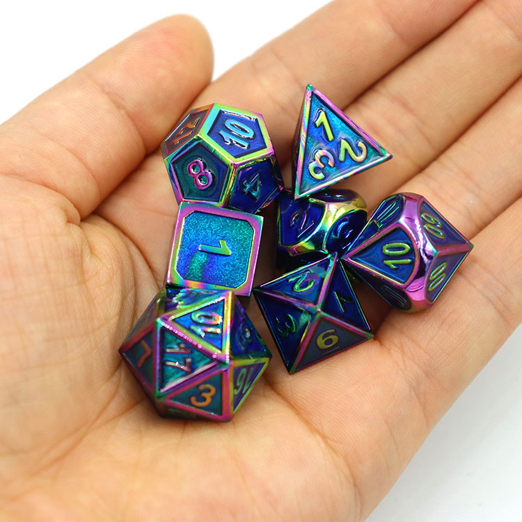 Customized Logo Zinc Alloy Metal Dice Set 16mm-20mm Polyhedral Game Dice for RPGs