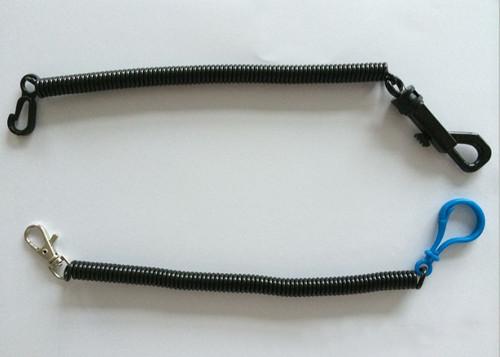 Plastic Spiral Cansion Key Coil Chain Black Purple Long Tether Leash