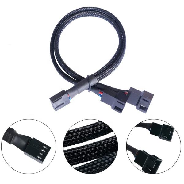 Motherboard CPU 4 PIN Connector PC Case Temperature Control Cooling Fan Y Splitter Extension PWM Cable
