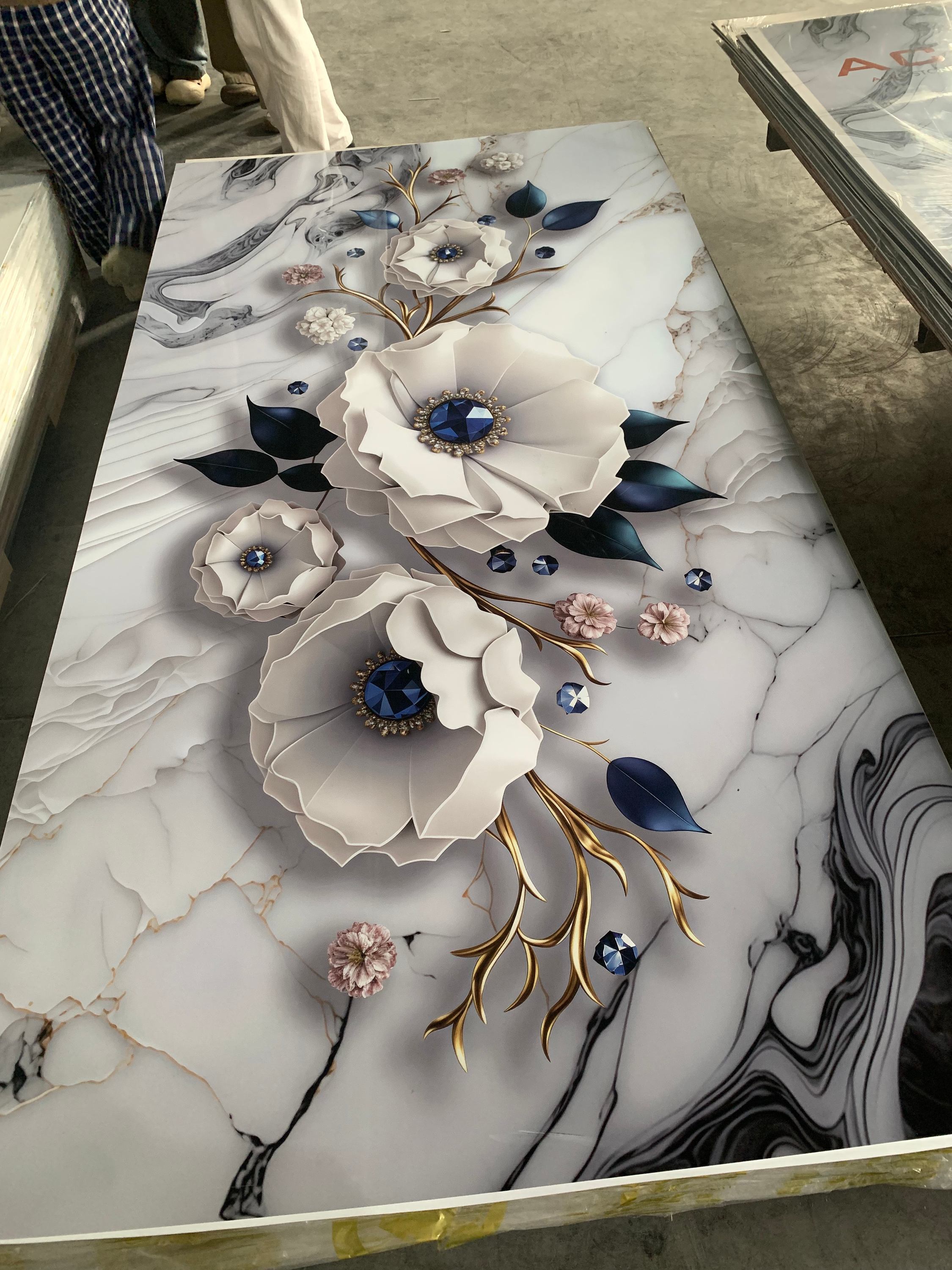 3D 5D Printing UV Sheet PVC Wall Panel Flat Pattern Decorative Waterproof Fire Retardant Wall Cladding Easy Installation